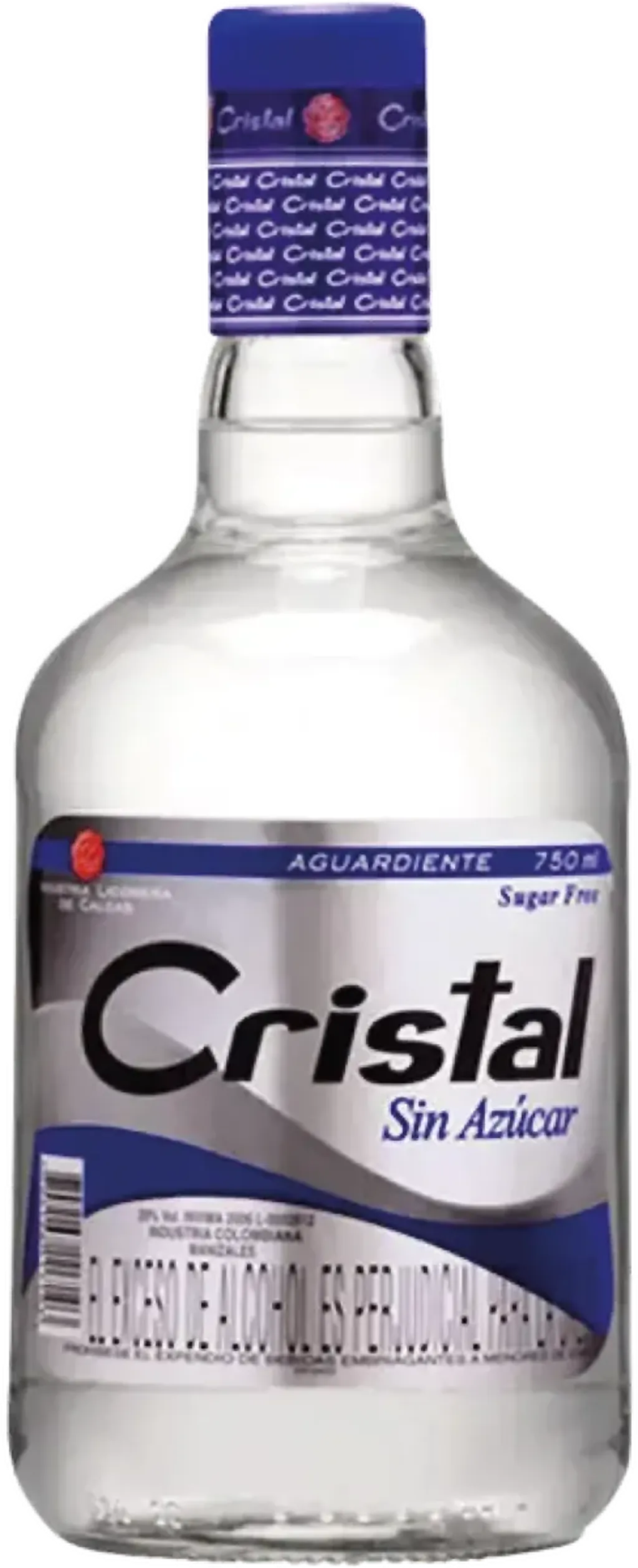Aguardiente Cristal Sin Azucar Azul